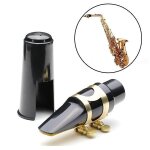 Alto eb saxphone sax embouchure plastique avec bouchon a boucle en m�tal, dor�