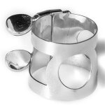 Alto sax ligature attache double vis ligature en laiton ligature pour saxophone embouchure, argent Alto sax ligature attache double vis ligature en laiton ligature pour saxophone embouchure, argent
