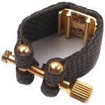 For alto sax saxophone ligature accessories black compact fastener ligatures mouthpiece pu leather +