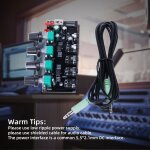 Amplificateur de casque d'�coute, quatre entr�es, une sortie, 4 voies, signal st�r�o, carte de mixage ...