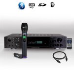 Amplificateur hifi & karaoke ltc atm8000bt tuner fm bluetooth usb + cble optique + micro uhf sans fil ...