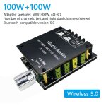 Amplificateur de puissance audio double canal zk - 1002l x 100w, carte st�r�o avec filtre