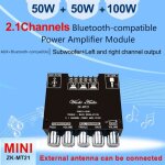 Amplificateur de puissance num�rique professionnel, 2. 1 canaux, 50w x 2 + 100w, caisson de basses dc12 ...