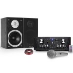 Amplificateur skytronic karaok� usb / sd / fm 160w + 2 enceintes hifi 140w + micro silver