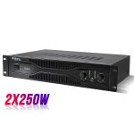 Amplificateur sono 2 x 250w rack 19  xlr / rca / jack 6. 35mm - ibiza sound sa500