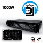 Amplificateur sono 2 x 500w my deejay ax - 1000 mydj + table de mixage dj sono mix800 ibiza