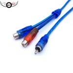 Amplificateur vido de voiture avec cable double lotus , longueur de la tte 30cm,  bleu