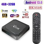 Android tv box, boitier iptv 4go + 32go rk3528 quad - core support 8k hd 3d, wifi6 + bt5. 0, botier ...