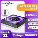 Android11 t95w2 amlogic s905 botier de tlvision intelligent 2. 4ghz et 5ghz hd 6k bluetooth 4. 0 2gb ...