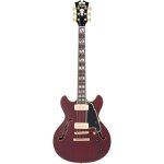 D'angelico deluxe mini dc stopbar trans wine guitare semi - hollow body avec etui