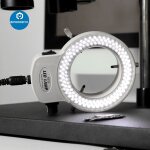 Anneau lumineux led 144 pour microscope trinoculaire, ?clairage annulaire, lampe r?glable, objectif de ...