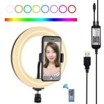 Anneau lumineux led 20 cm rgb usb r�glable pour vid�o avec pince t�l�phone noir yonis