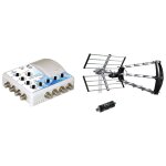 Antenne d'extrieure trinappe 26db uhf metronic 415044 filtre 4g intgr + amplificateur tv tnt intrieur ...