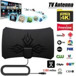 Antenne int�rieure hdtv num�rique 4k 1180 miles, avec amplificateur, booster de signal, rayon de surf ...