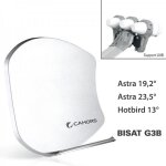 Antenne multisatellite cahors smc bisat 3 sorties + 3 lnb - astra 19, 2, astra 23, 5, hotbird 13
