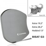 Antenne multisatellite cahors smc bisat 3 sorties + 3 lnb - astra 19, 2, astra 28, 2, hotbird 13
