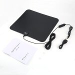 Antenne numrique intrieure amplifie hdtv, 75ohm, porte de 25 / 35 / 50 miles, avec booster de signal ...