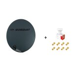 Antenne parabole fibre smc 85 cm anthracite worldsat + lnb quad 0, 1 db full hd 1080p 4k ultra hd + 8 ... Antenne parabole fibre smc 85 cm anthracite worldsat + lnb quad 0, 1 db full hd 1080p 4k ultra hd + 8 ...