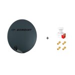 Antenne parabole fibre smc 85 cm anthracite worldsat + lnb twin 0, 1 db full hd 1080p 4k ultra hd + 4 ...