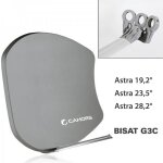 Antenne parabole multisatellite - cahors smc bisat - 3 sorties sans lnb, gain 37, 5 db, astra 19, 2, ...