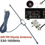 Antenne radio am fm  montage adhsif gne, tte femelle f vers tv 3. 5, mono fm, corne de mouton, antenne ...
