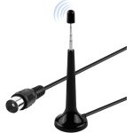 Antenne radio fm dab pour syst�me hifi int�rieur t�lescopique freeview antenne tv avec base magn�tique ...