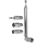 Antenne radio fm dab t�lescopique de rechange 76 cm 7 sections avec connecteur m�le de type f et 3 convertisse ...