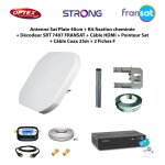 Antenne sat plate 40cm + kit fixation cheminée + décodeur srt 7407 fransat + câble hdmi + pointeur sat ... Antenne sat plate 40cm + kit fixation cheminée + décodeur srt 7407 fransat + câble hdmi + pointeur sat ...