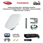 Antenne sat plate 40cm + kit fixation cheminée + récepteur sat ths806 tntsat + câble hdmi + pointeur ... Antenne sat plate 40cm + kit fixation cheminée + récepteur sat ths806 tntsat + câble hdmi + pointeur ...