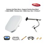 Antenne sat plate 40cm + support fen�tre easy mont + c�ble passe fen�tre + c�ble hdmi + pointeur sat ...