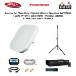 Antenne sat plate 40cm + trépied 180cm + récepteur sat ths806 + carte tntsat + câble hdmi + pointeur ... Antenne sat plate 40cm + trépied 180cm + récepteur sat ths806 + carte tntsat + câble hdmi + pointeur ...
