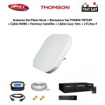 Antenne satellite plate 40cm + rcepteur satellite hd ths806 tntsat + cble hdmi + pointeur satellite ...