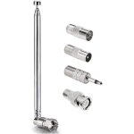 Antenne tlescopique pour radio dab fm avec connecteur jack bnc type f, adaptateur mle de type f, antenne ...