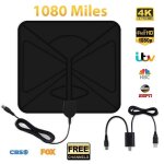 Antenne de tlvision numrique 4k 1080p, 1080 miles, pour dvb - t, hdtv, rcepteur de satellite arien ...