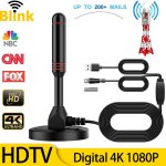 Antenne de tlvision numrique portable pour la maison, amplificateur vhf / uhf, 4k, canaux hd gratuits, ...