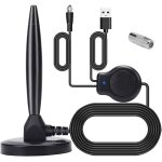 Antenne tv avec amplificateur num�rique 1080p hdtv 4k int�rieur amplifi�