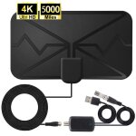 Antenne tv amplifie numrique d'nik, 5000 miles, 1080p, 4k, 25db, hdtv, nbc gratuit avec amplificateur ...