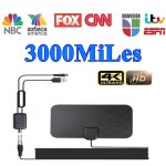 Antenne tv hdtv numrique intrieure avec amplificateur, rcepteur de signal plat satellite, amplificateur, ...
