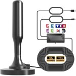 Antenne tv intrieur, antenne tv intrieure puissante tnt hd, 2025 amplificateur antenne - base magntique ...