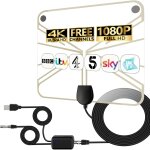 Antenne tv intrieure pour chanes locales - antenne hdtv numrique amplifie 4k hd avec amplificateur ...