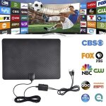 Antenne tv num�rique d'int�rieur 120 miles 4k 1080p, bo�tier dtv hd � gain �lev� avec c�ble atsc et amplificat ...