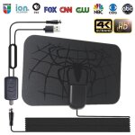 Antenne tv numrique d'intrieur 4k hdtv 1080p, rcepteur amplificateur amovible, booster de signal, ...