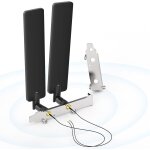 Antenne wifi tri - bande 2, 4 ghz 5, 8 ghz 6e 8dbi rp - sma mle + cble 25cm de presa micro coassiale ...