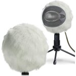 Anti vent bonnette pour blue snowball micro, pare - brise bonnet en fourrure, filtre anti pop efficace ...
