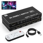 Anwxai - hdmi switch 8k 5 en 1 sortie, sélecteur de répartiteur hdmi 5 ports prenant en charge 8k 60hz ... Anwxai - hdmi switch 8k 5 en 1 sortie, sélecteur de répartiteur hdmi 5 ports prenant en charge 8k 60hz ...