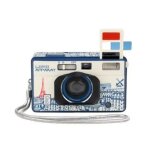 Appareil photo argentique lomography lomoapparat 21mm f / 10 edition paris blanc et bleu
