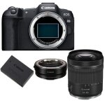 Appareil photo canon eos r8 + adaptateur de montage ef - eos r + batterie canon lp - e17 + rf 24 - 105mm ...