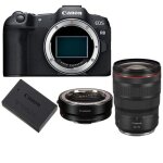 Appareil photo canon eos r8 + adaptateur de montage ef - eos r + batterie canon lp - e17 + rf 24 - 70mm ...