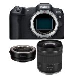 Appareil photo canon eos r8 + adaptateur de montage ef - eos r + rf 24 - 105mm f4 - 7. 1 is stm