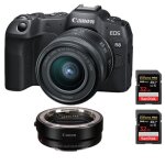 Appareil photo canon eos r8 + objectif rf 24 - 50mm f4. 5 - 6. 3 is stm + adaptateur de montage ef - ...